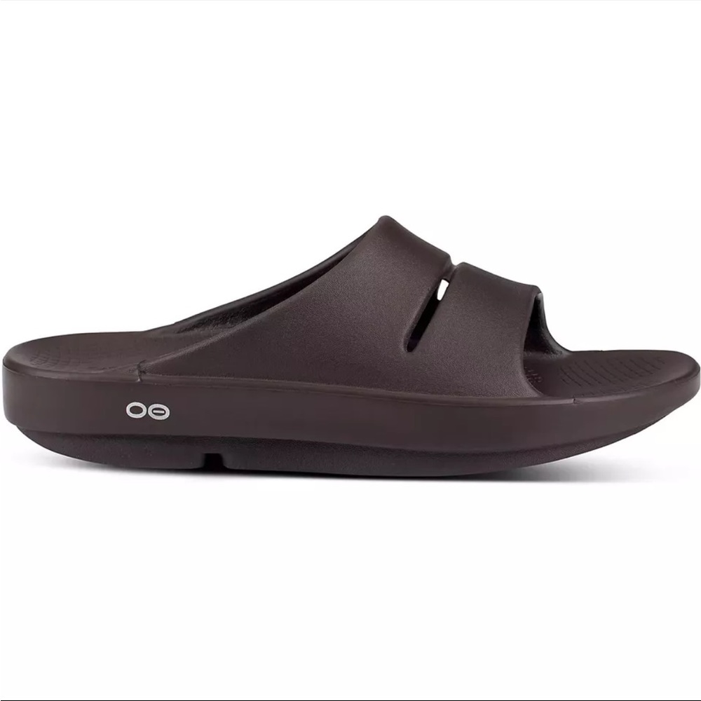 OOFOS OOAahh Unisex 7W Brown Slide Sandals Recovery Comfort Support Shoe EUC